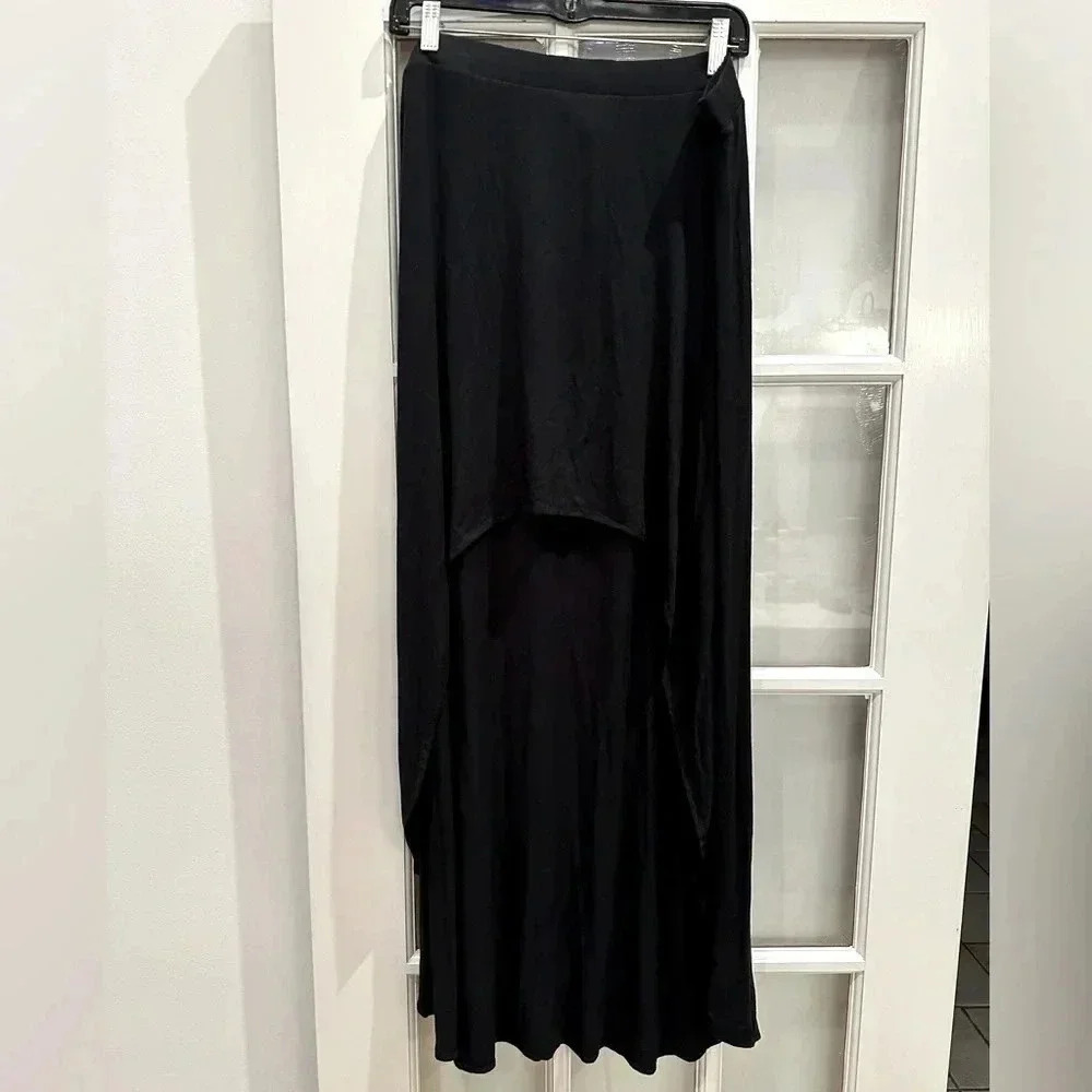 Vintage Express Y2K Chic High Low Hem Black Maxi Skirt Women’s Size Large L NWT - Picture 9 of 9